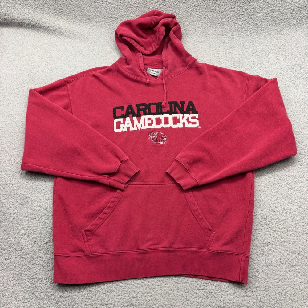 J. America Mens Large Garnet South Carolina Gamecocks Pullover Hooded Sweatshirt